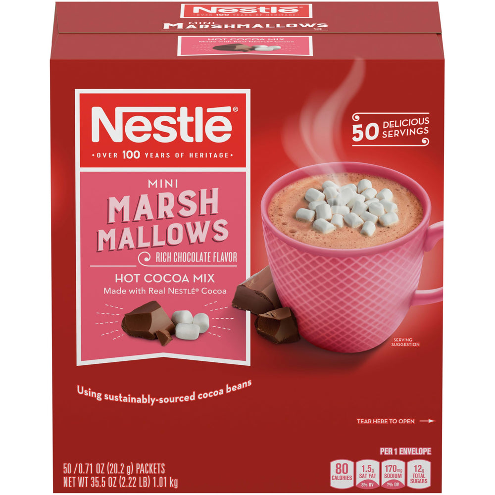Nestlé Hot Cocoa rich chocolate mini marshmallows sachets for office breaks