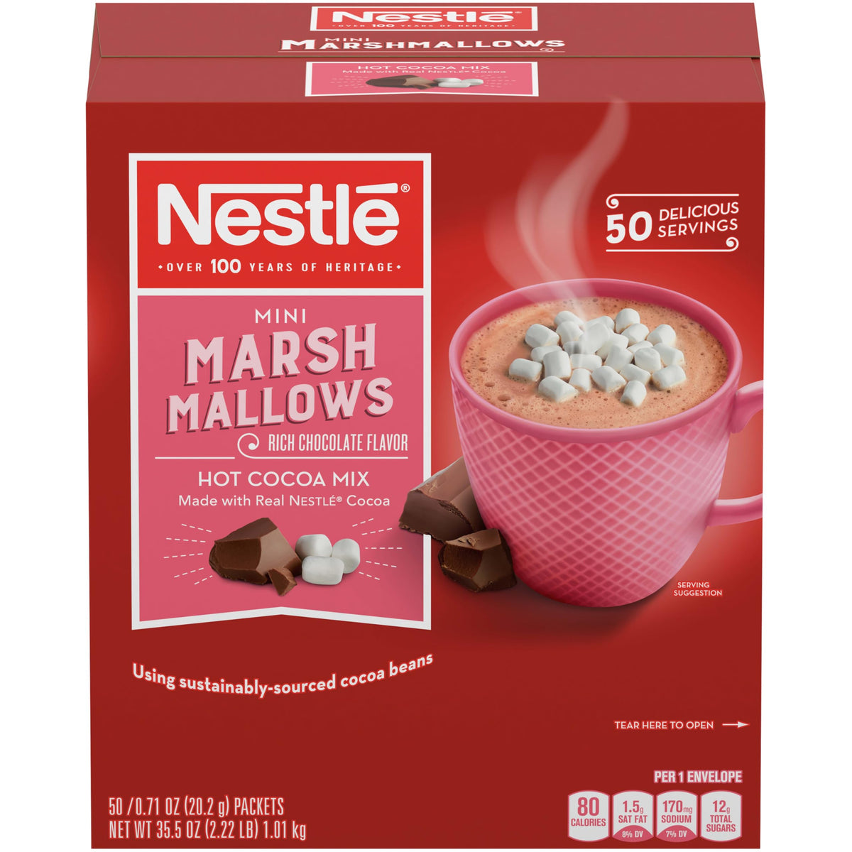 Nestlé Hot Cocoa rich chocolate mini marshmallows sachets for office breaks