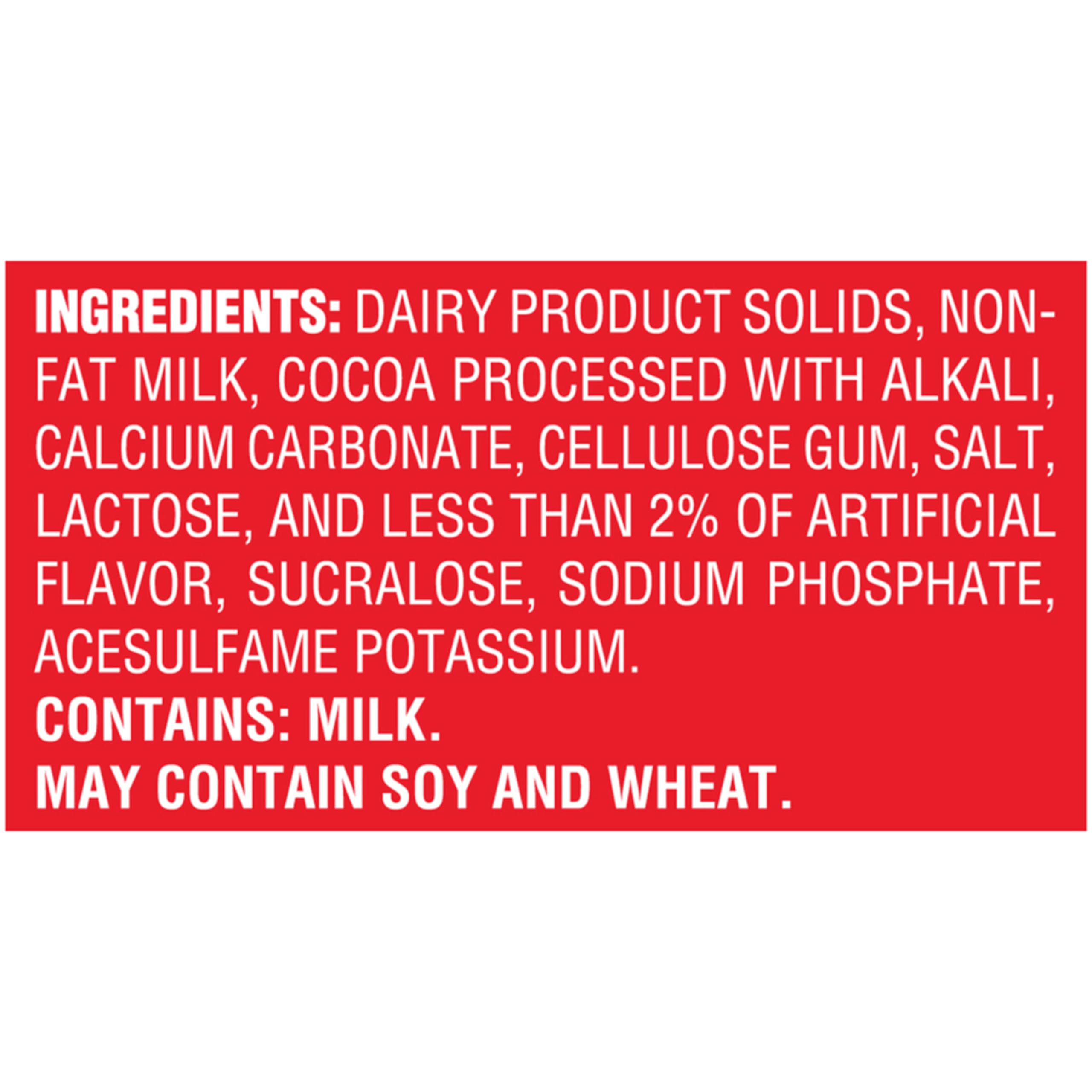 Nestle Hot Cocoa zero trans fats indicator signals a lighter option.