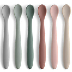Netany 6-piece silicone baby spoons for stage 1 feeding with soft tips gentle on gums