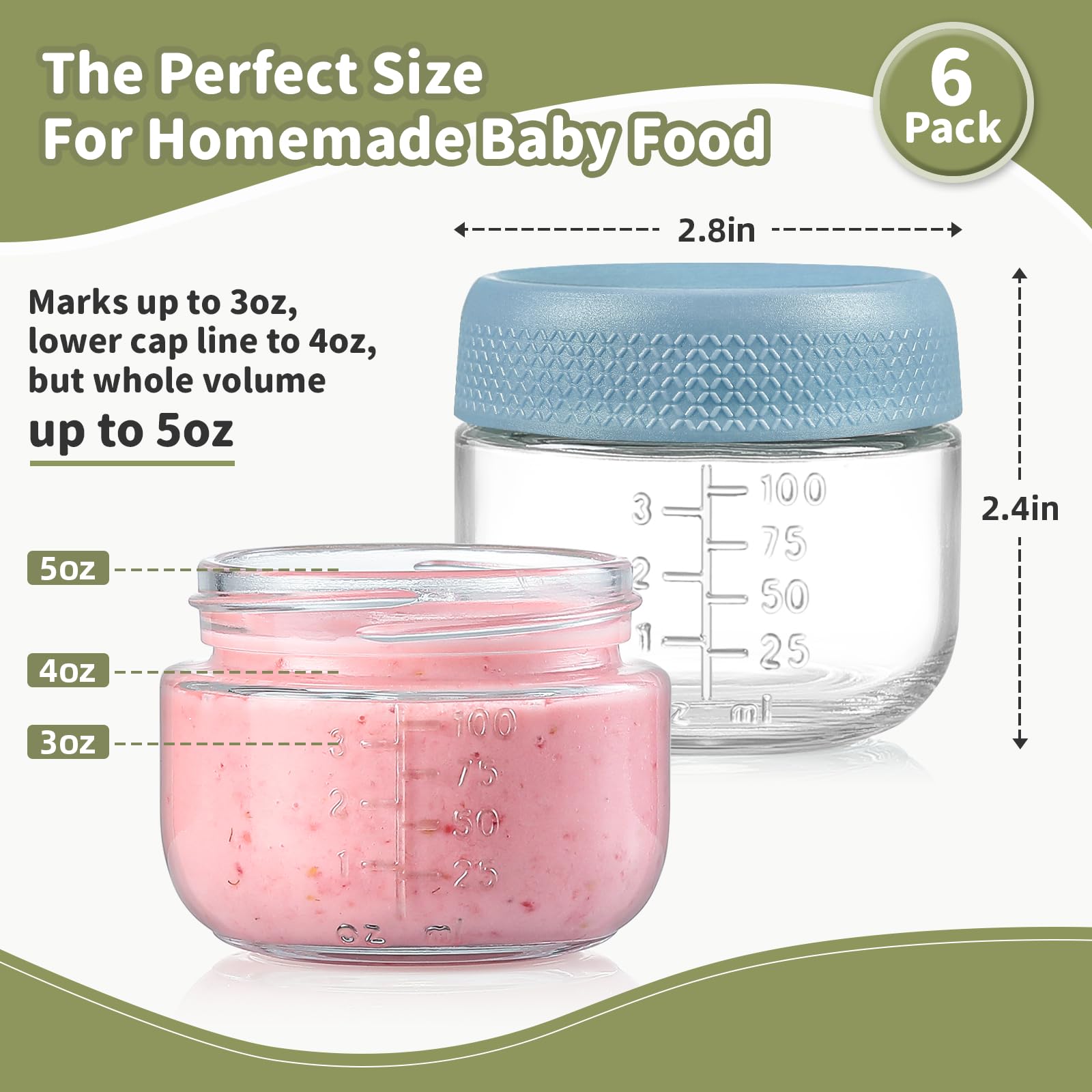 NETANY airtight lids for glass baby jars keep portions secure and spill-free
