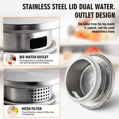 NETANY stainless steel pouring lid with built-in strainer keeps loose bits out.