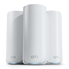 NETGEAR Orbi 770 router front view with bold design for whole-home WiFi 7 coverage