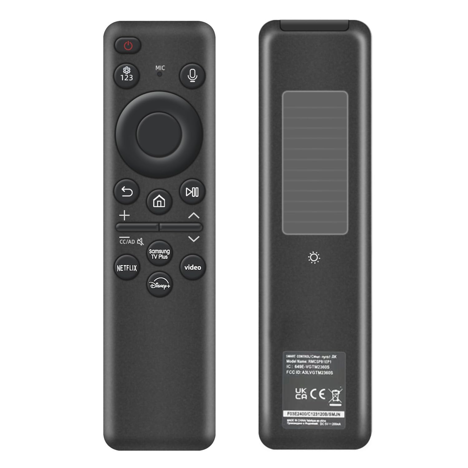 Nettech rechargeable voice remote for Samsung TVs showing compatibility across 2019–2025 models