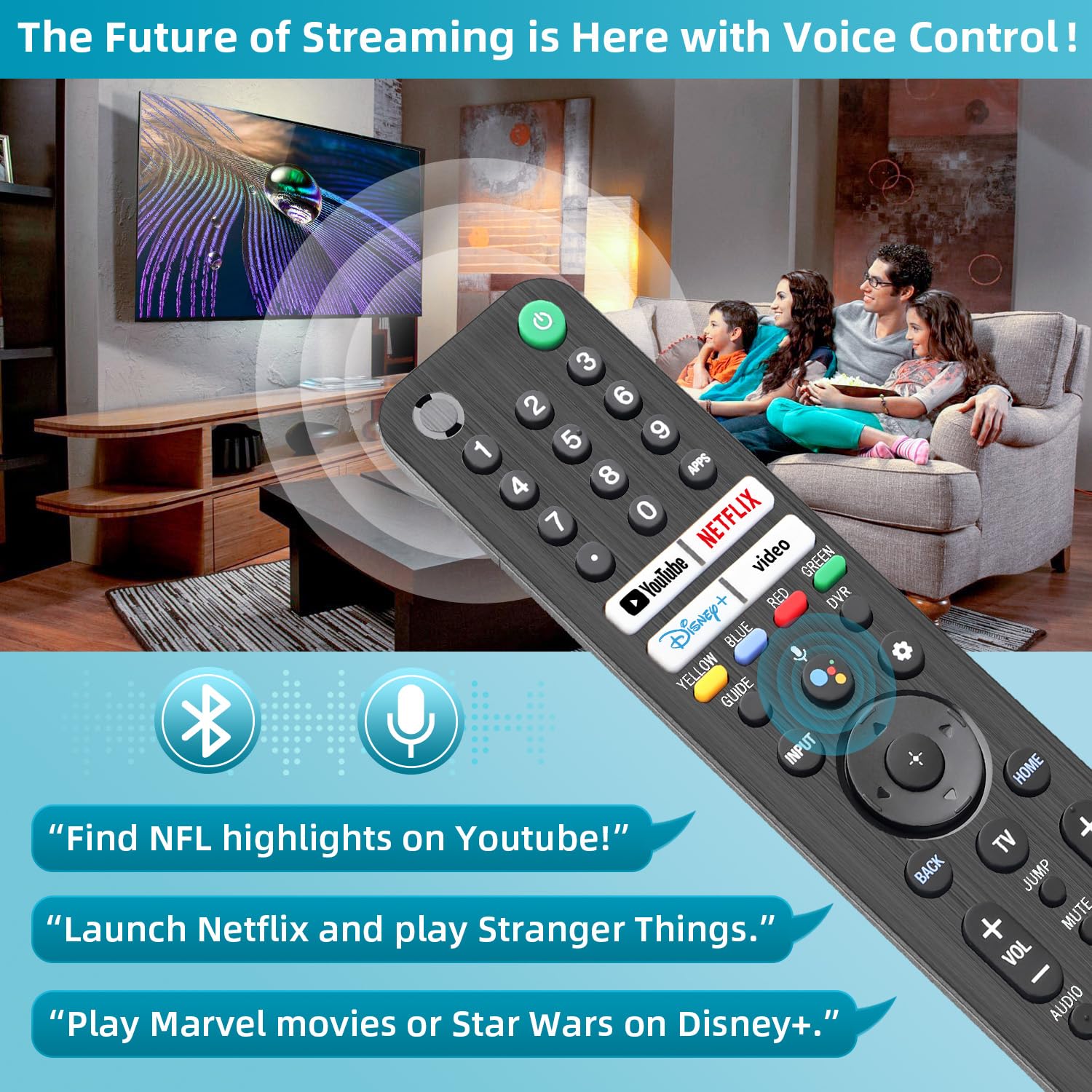 Nettech Sony remote number buttons for fast channel selection.