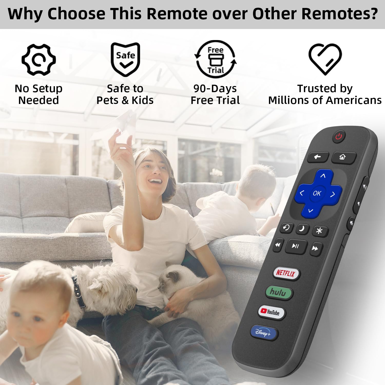 Nettech shortcut buttons close-up shows Disney+, Netflix, YouTube, Hulu.