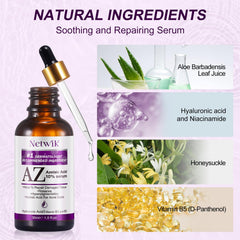 Netwik azelaic acid serum texture close-up showing clear, non-tacky formula.