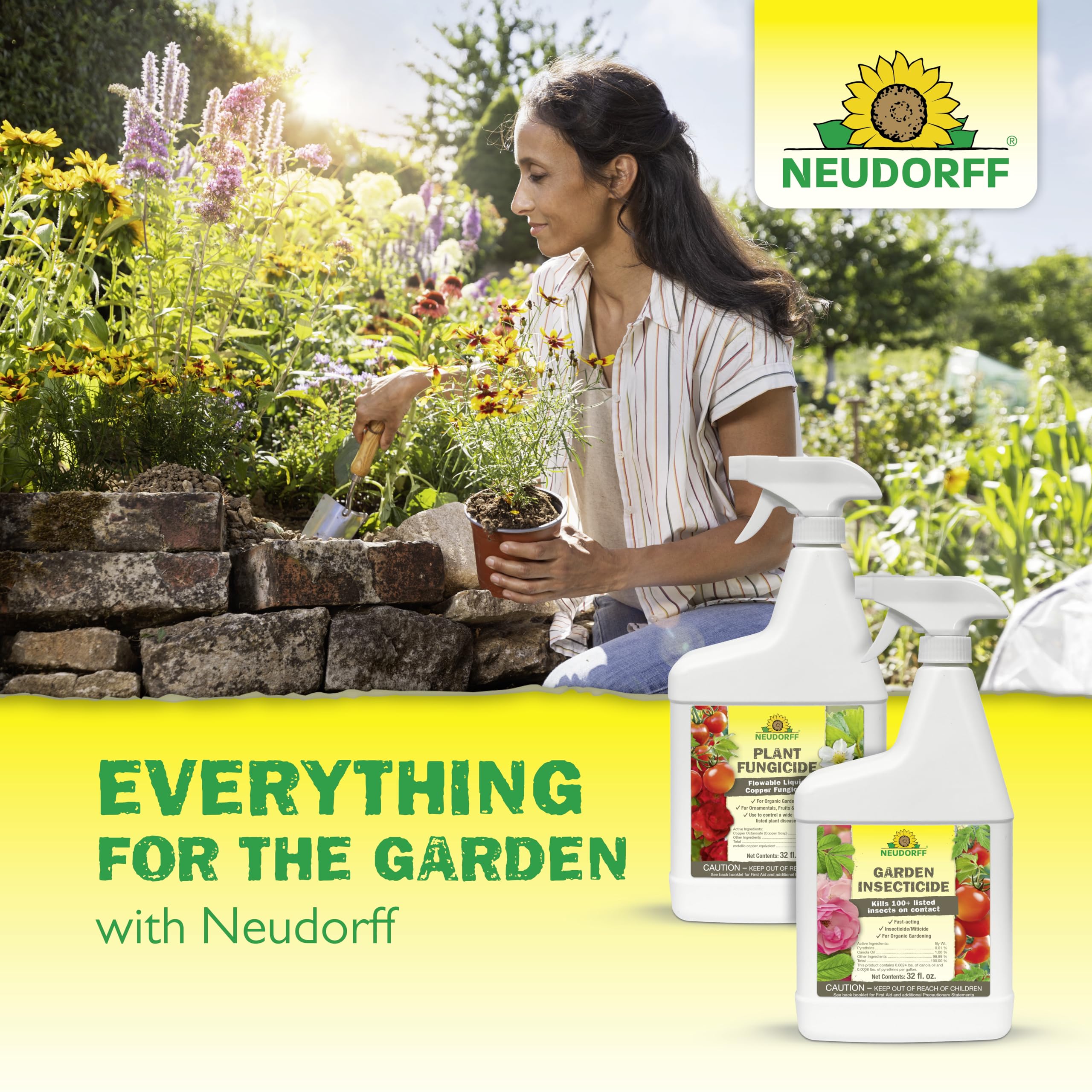 Neudorff ant killer granules packaging shown for easy outdoor use.