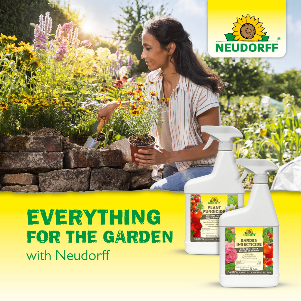 Neudorff ant killer granules packaging shown for easy outdoor use.