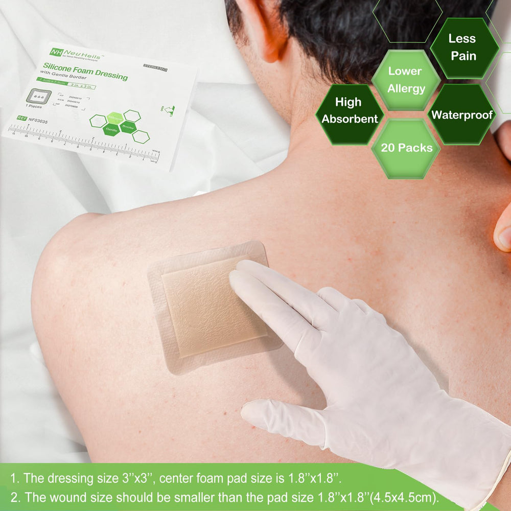 NeuHeils high absorbency pad locks exudate and protects surrounding skin