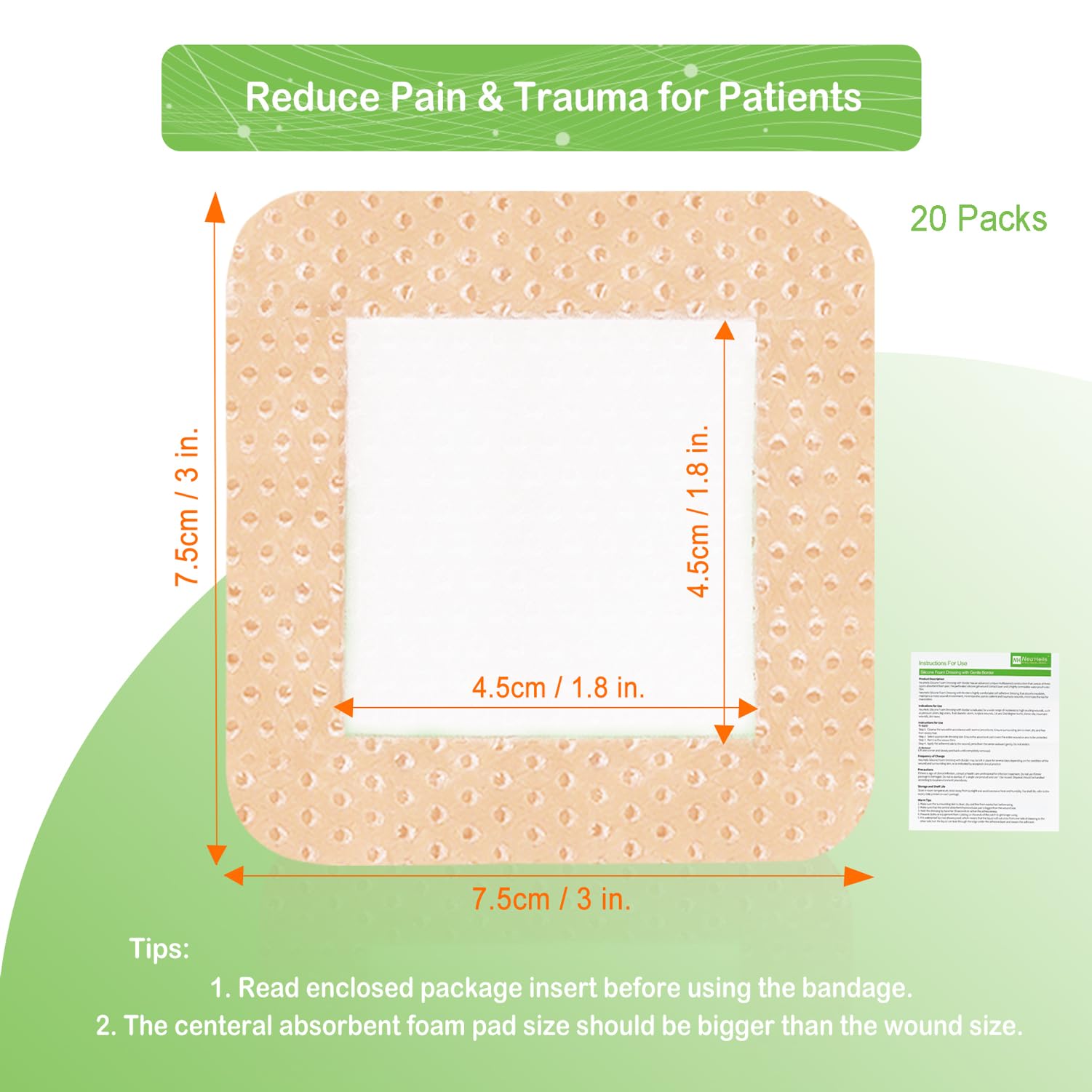 NeuHeils dressing supports bedsore ulcers and burns with a gentle border