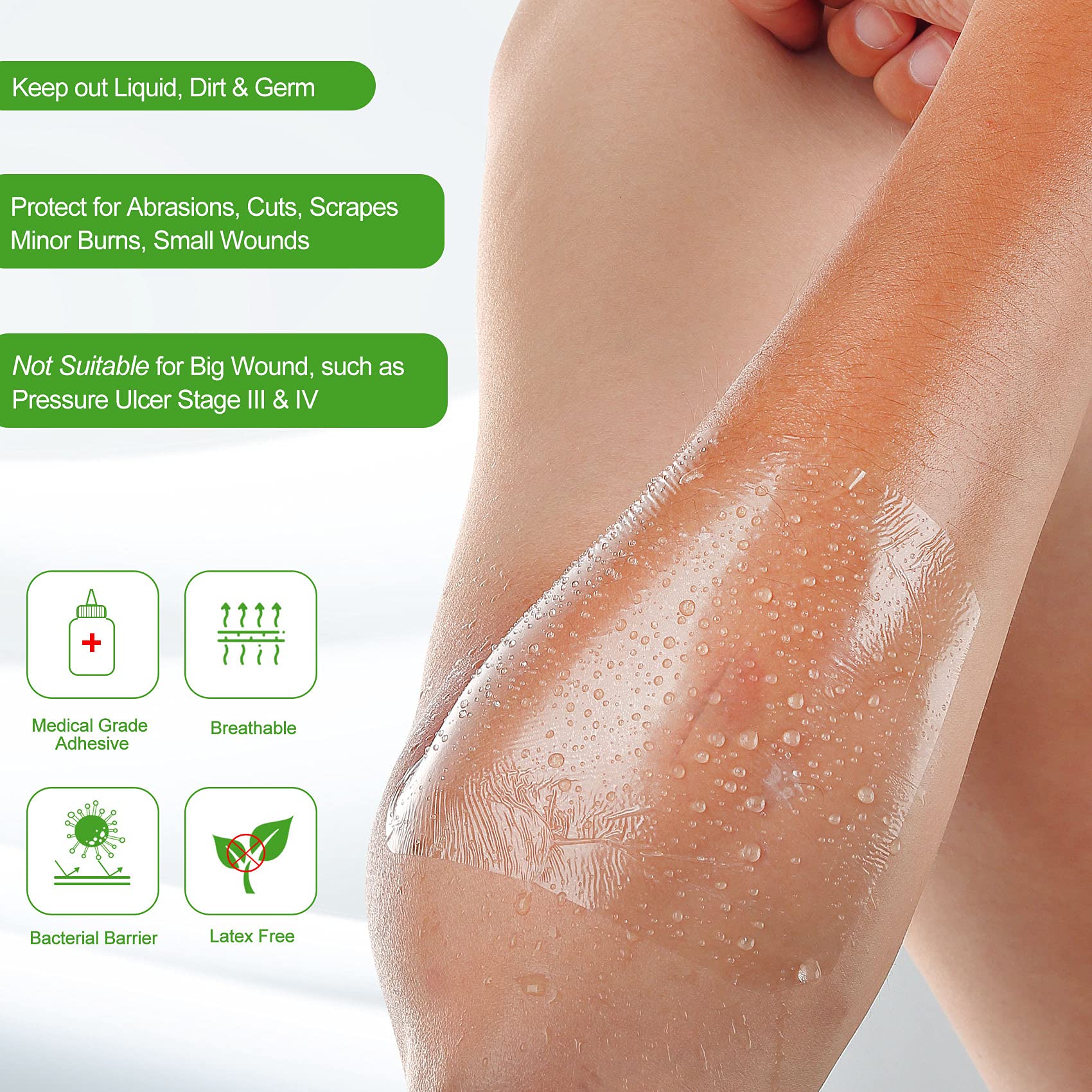 NEUHEILS latex-free adhesive dressing protects sensitive skin