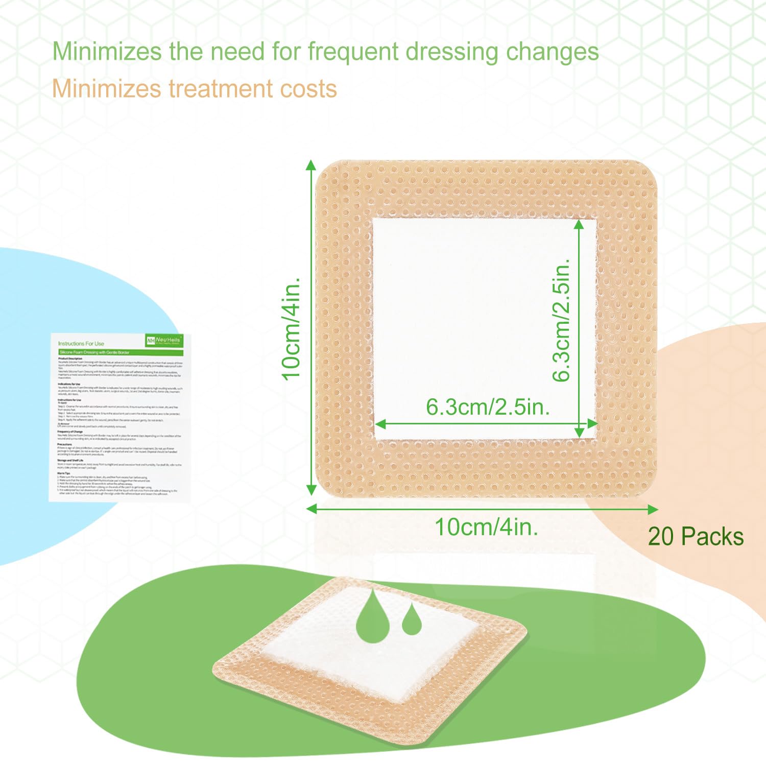 NEUHEILS latex-free wound dressing suits sensitive skin safely.