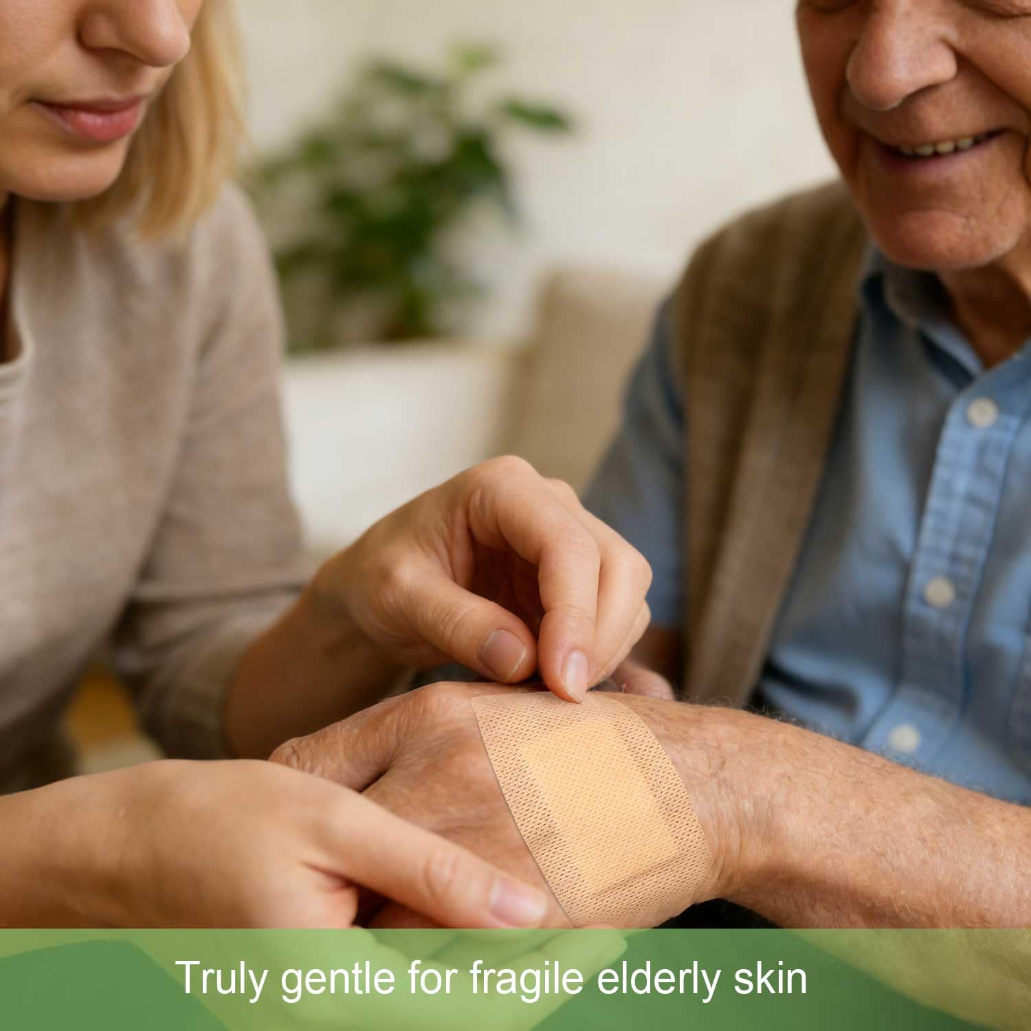 NEUHEILS large 2x4 inch bandage covers small wounds on the arm for everyday use.