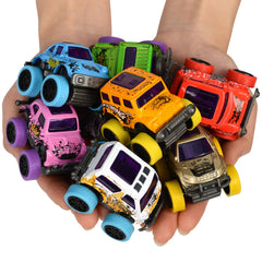 Neureyte mini monster trucks wheel action demonstrates smooth rolling and pull-back speed