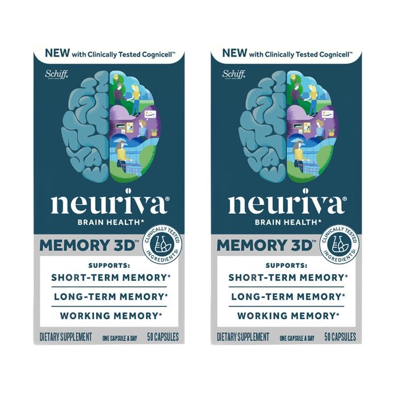 NEURIVA Memory 3D bottle with capsules suggesting daily memory support