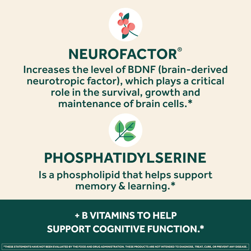 NEURIVA Plus B vitamins capsule shown for cognitive function and energy.
