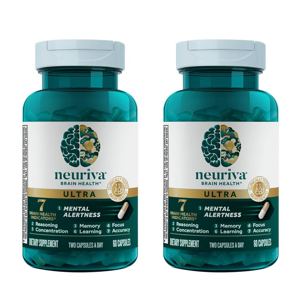 Neuriva Ultra Decaf bottle with label and capsules for daily brain support