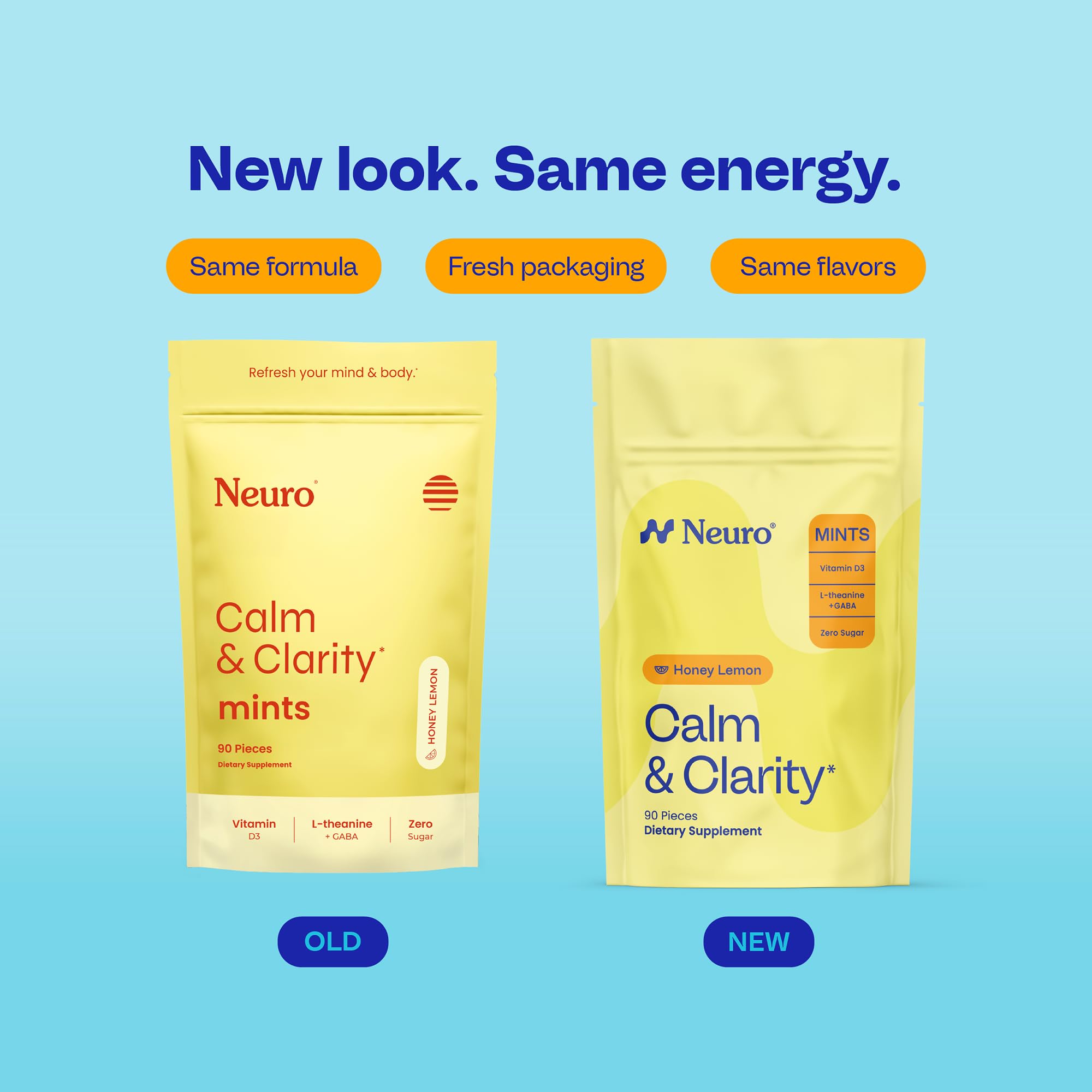 Honey lemon flavor closeup suggesting a refreshing mood boost from Neuro Calm & Clarity Mints.