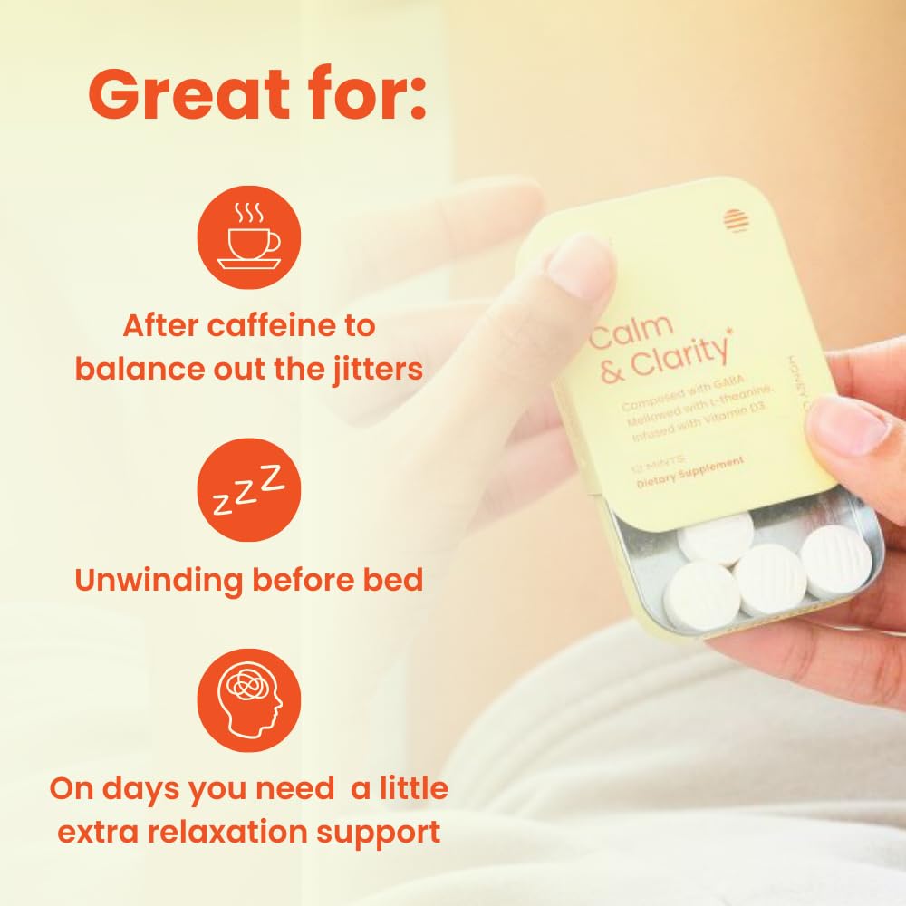 Neuro Calm & Clarity mints jar view organized for daily calm routines