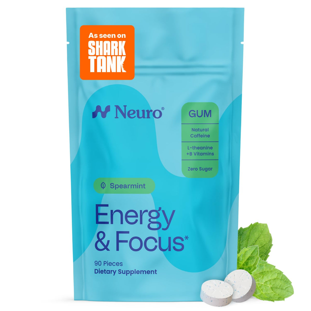 Neuro Energy & Focus Gum packaging front for on-the-go focus.