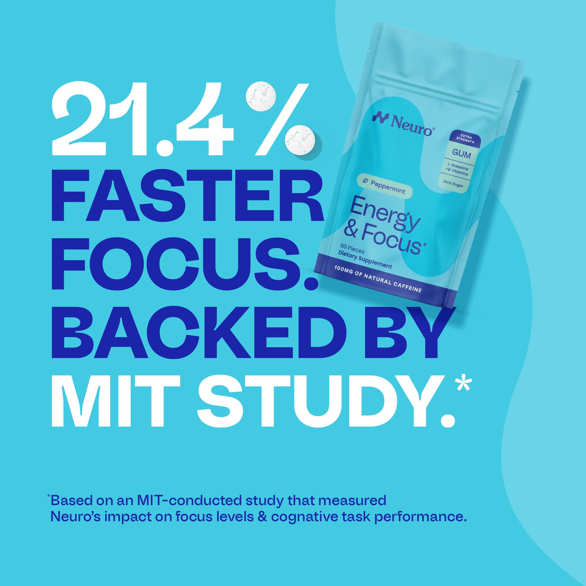 Neuro Energy & Focus Gum supports focus during study or desk tasks.