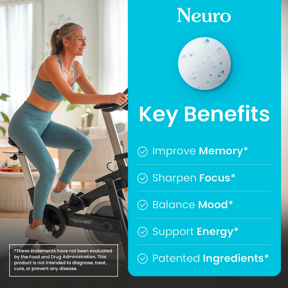 Ingredients label on Neuro Memory & Focus Gum showing Cereboost Ginseng and L-Theanine