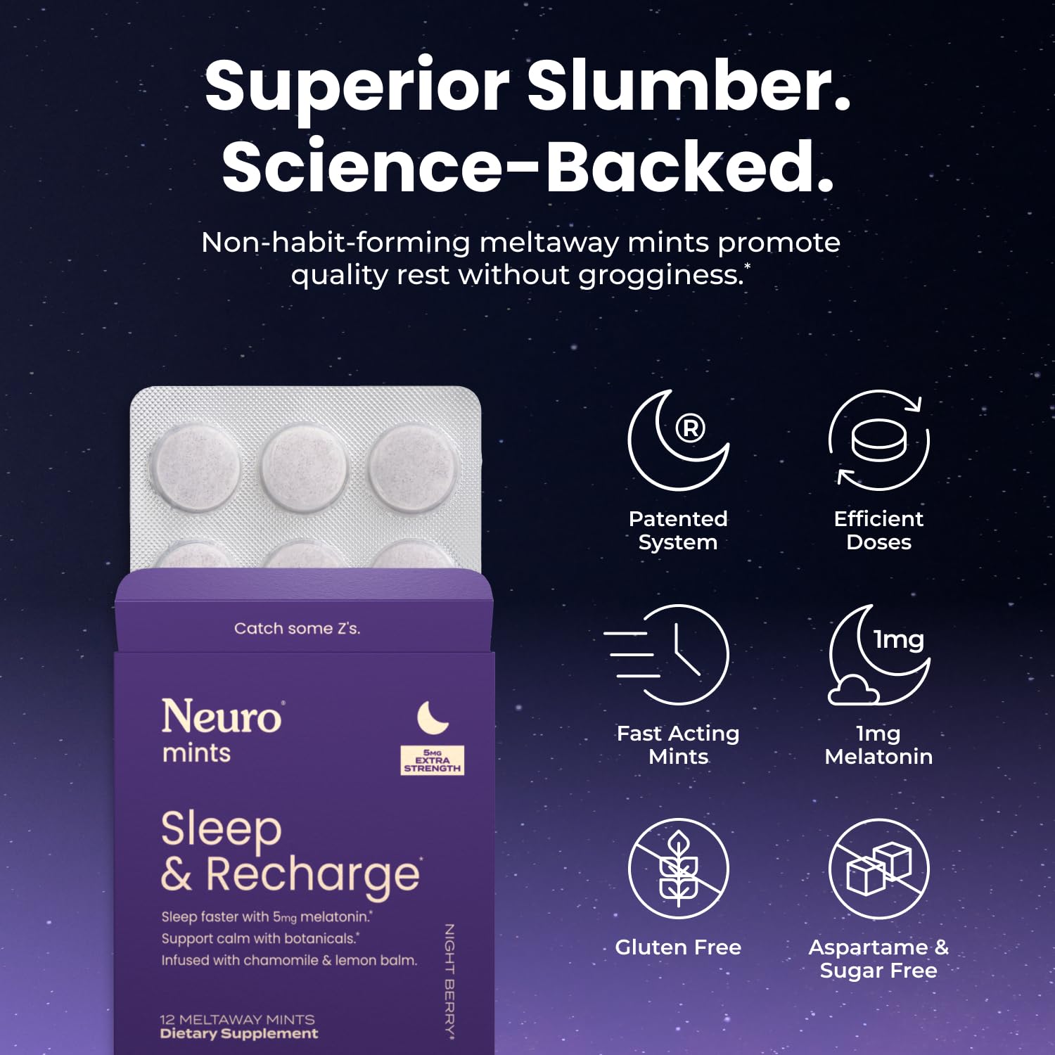 Neuro Sleep Meltaway Mints on tongue during dissolution demonstration.