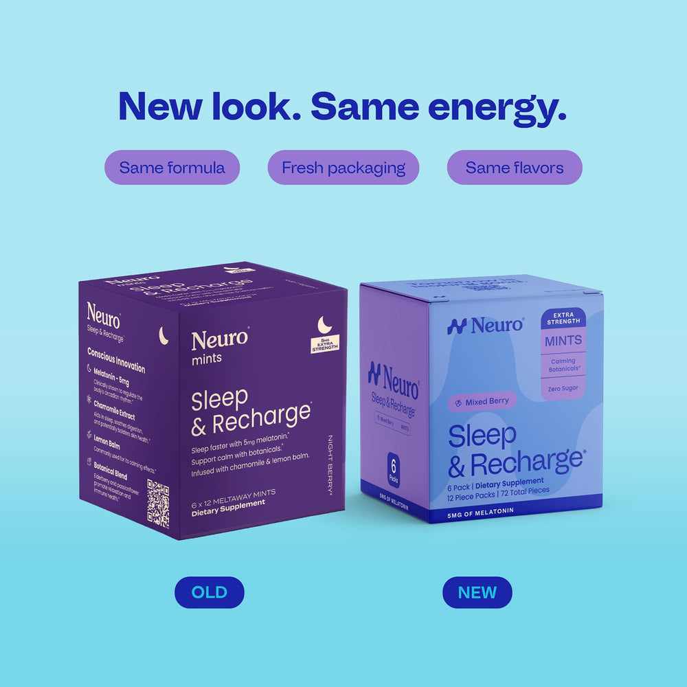 Neuro Sleep Meltaway Mints packaging view highlighting Night Berry flavor.