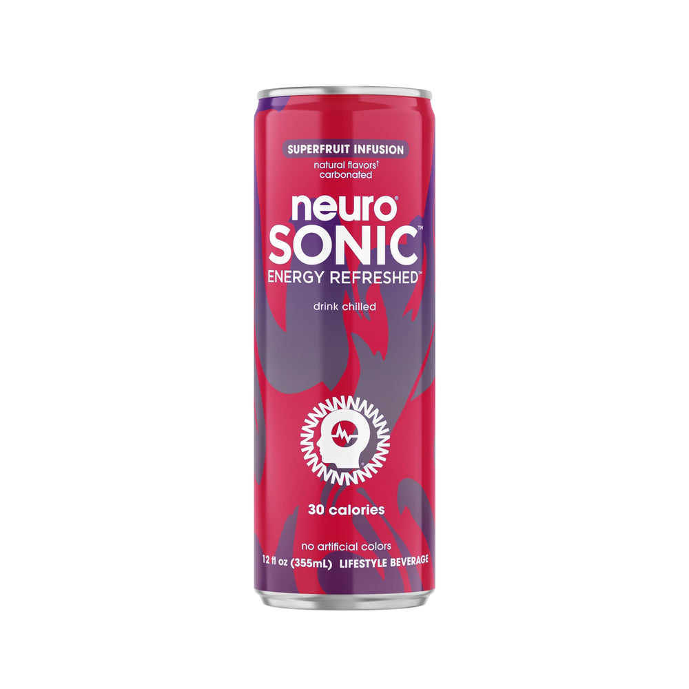 Neuro Sonic fruit infusion can, refreshing energy boost for daytime focus
