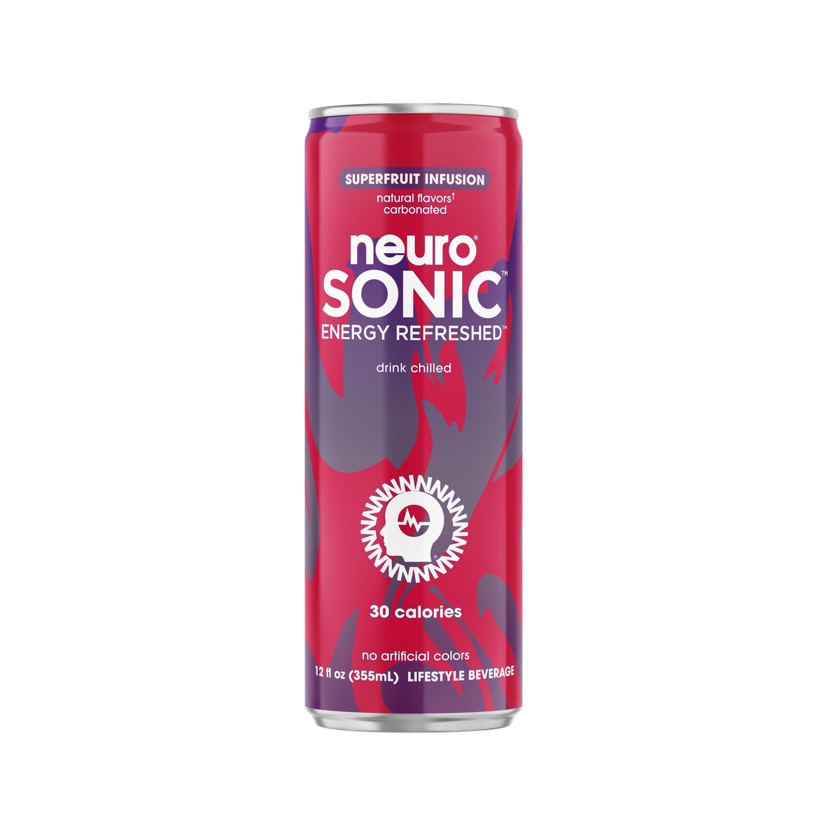 Neuro Sonic fruit infusion can, refreshing energy boost for daytime focus