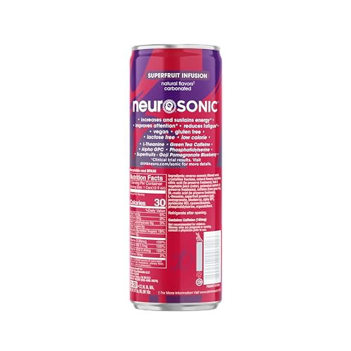 Neuro Sonic ingredients label, vegan gluten-free formula