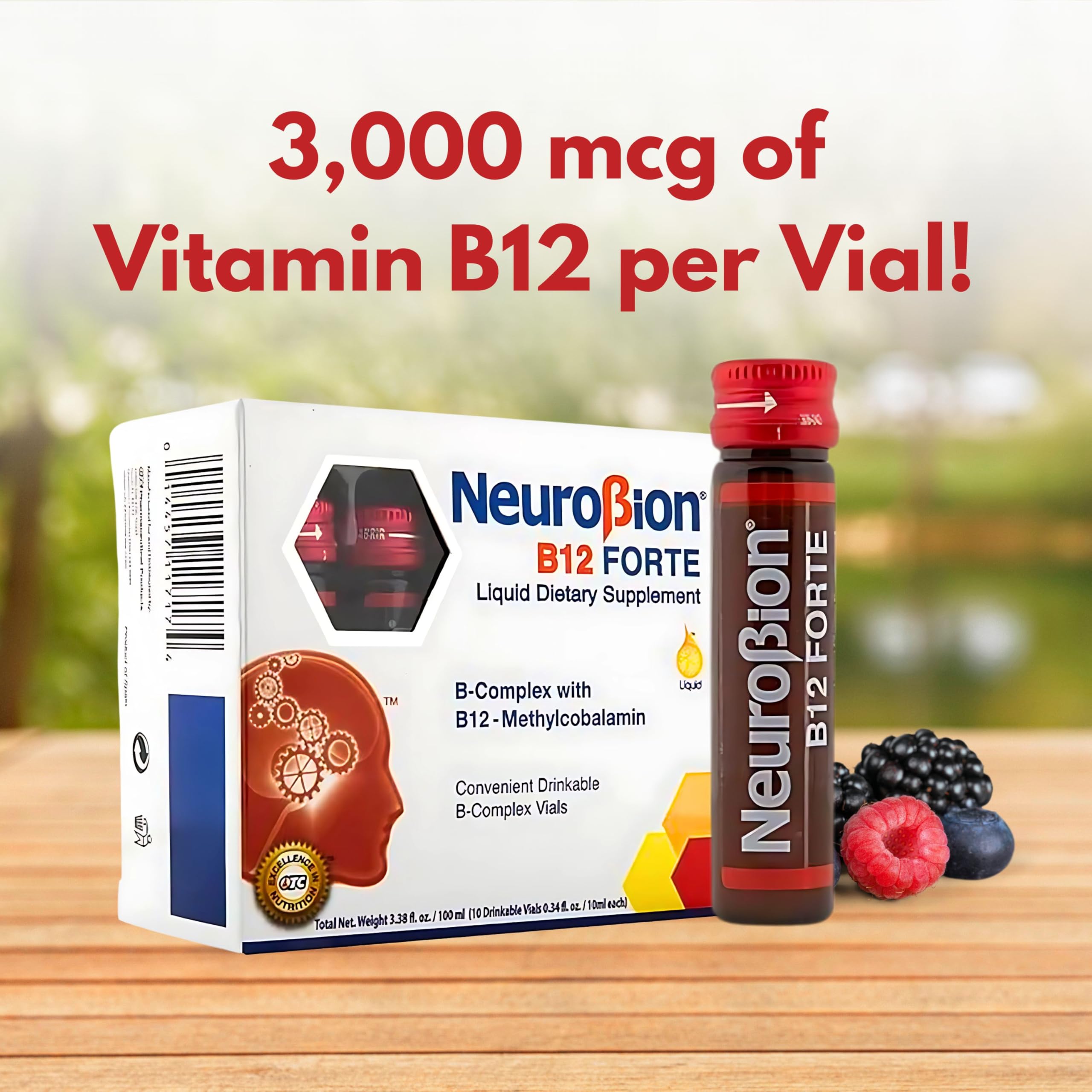 Neurobion B12 Forte packaging variety, clear labeling for easy product comparison.