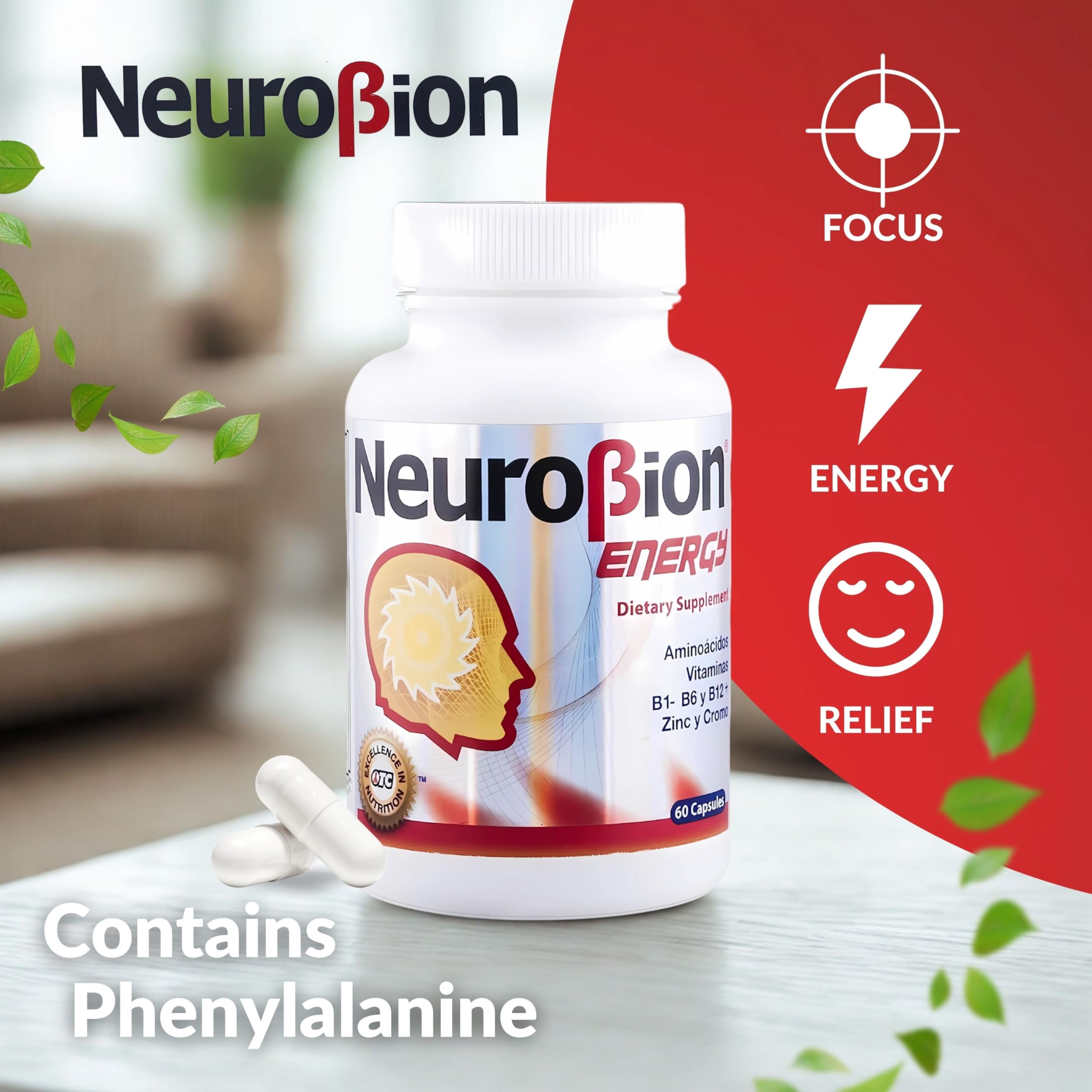 Neurobion Energy capsules closeup showing soft gelatin shells for easy swallowing.