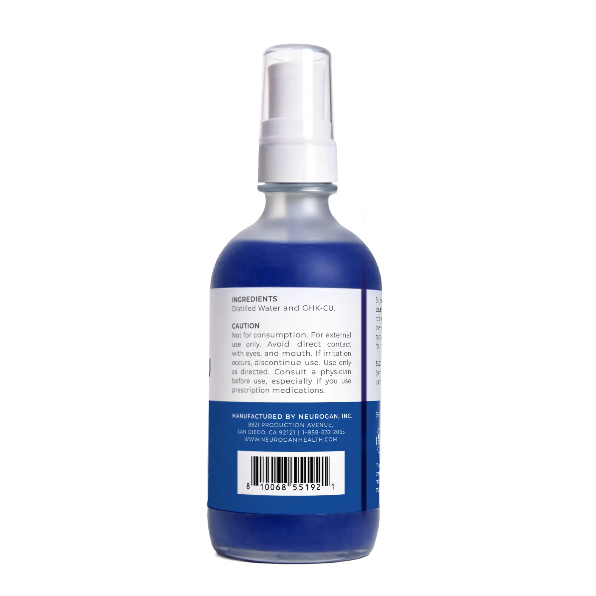 Neurogan GHK-Cu spray-on-scalp illustrates quick absorption with no sticky residue.