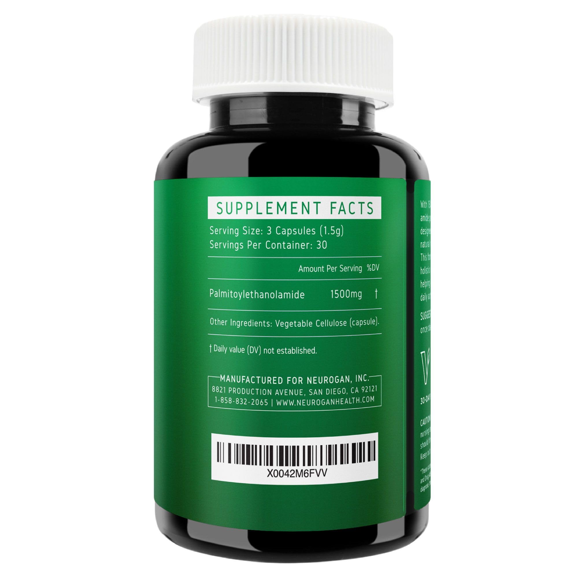 Neurogan PEA 1500mg per serving illustration highlighting potency and daily support.