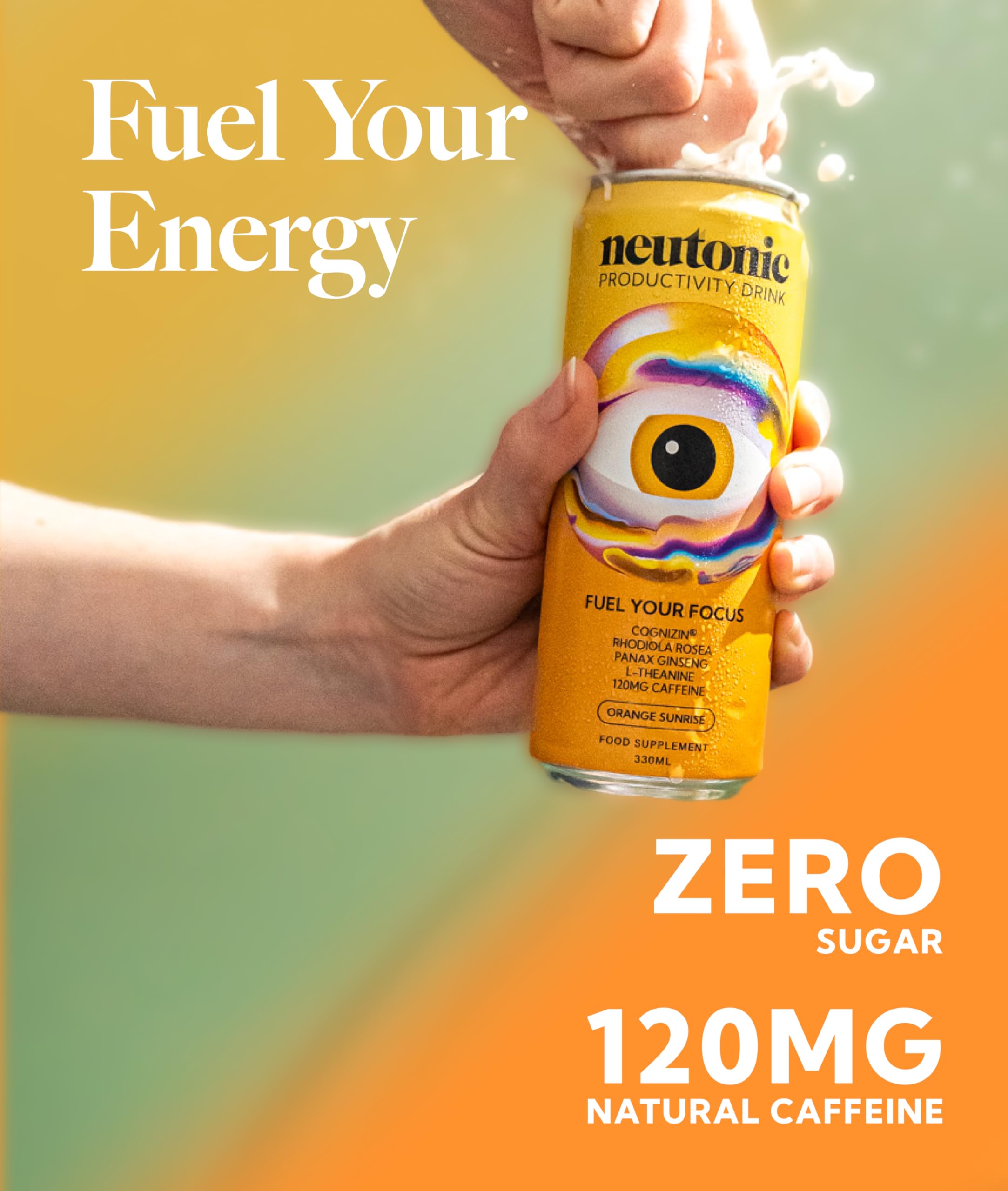 Neutonic energy boost scene at a productive workspace for focus