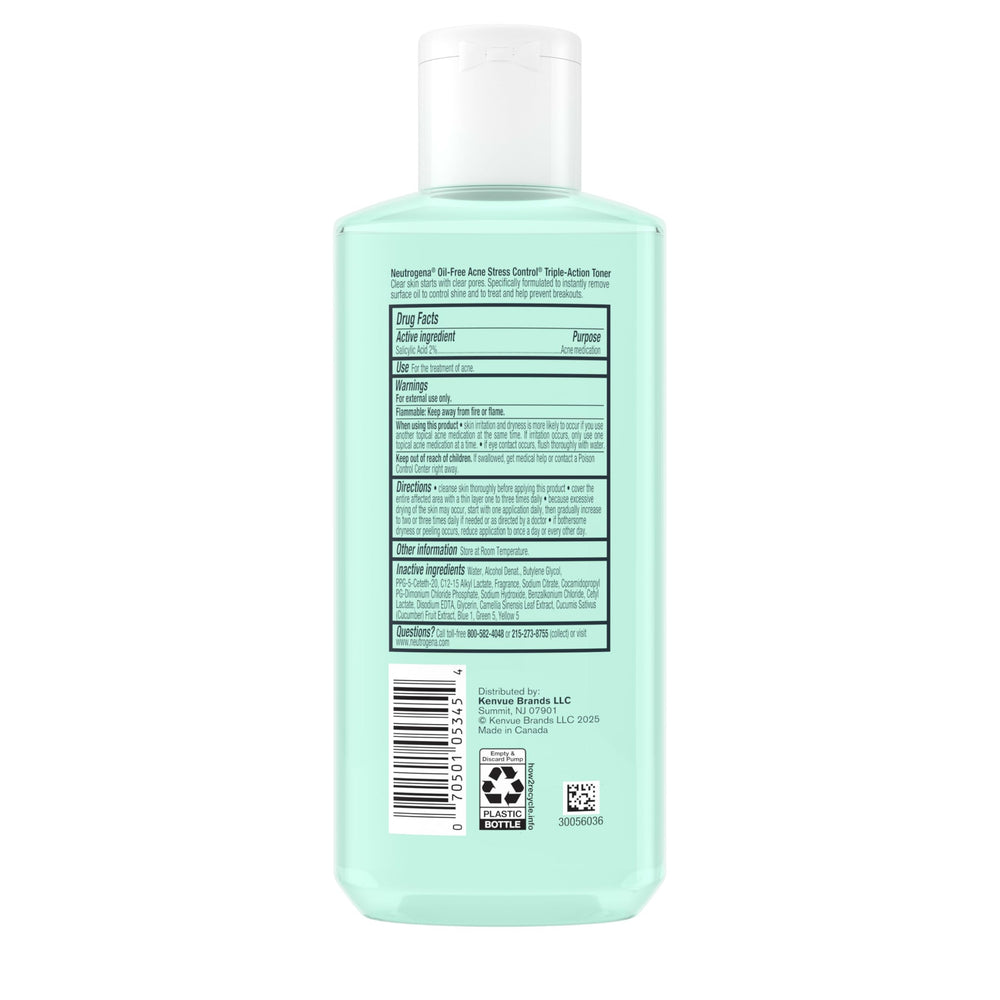 Neutrogena Acne Stress Control toner with cucumber extract for cooling touch.