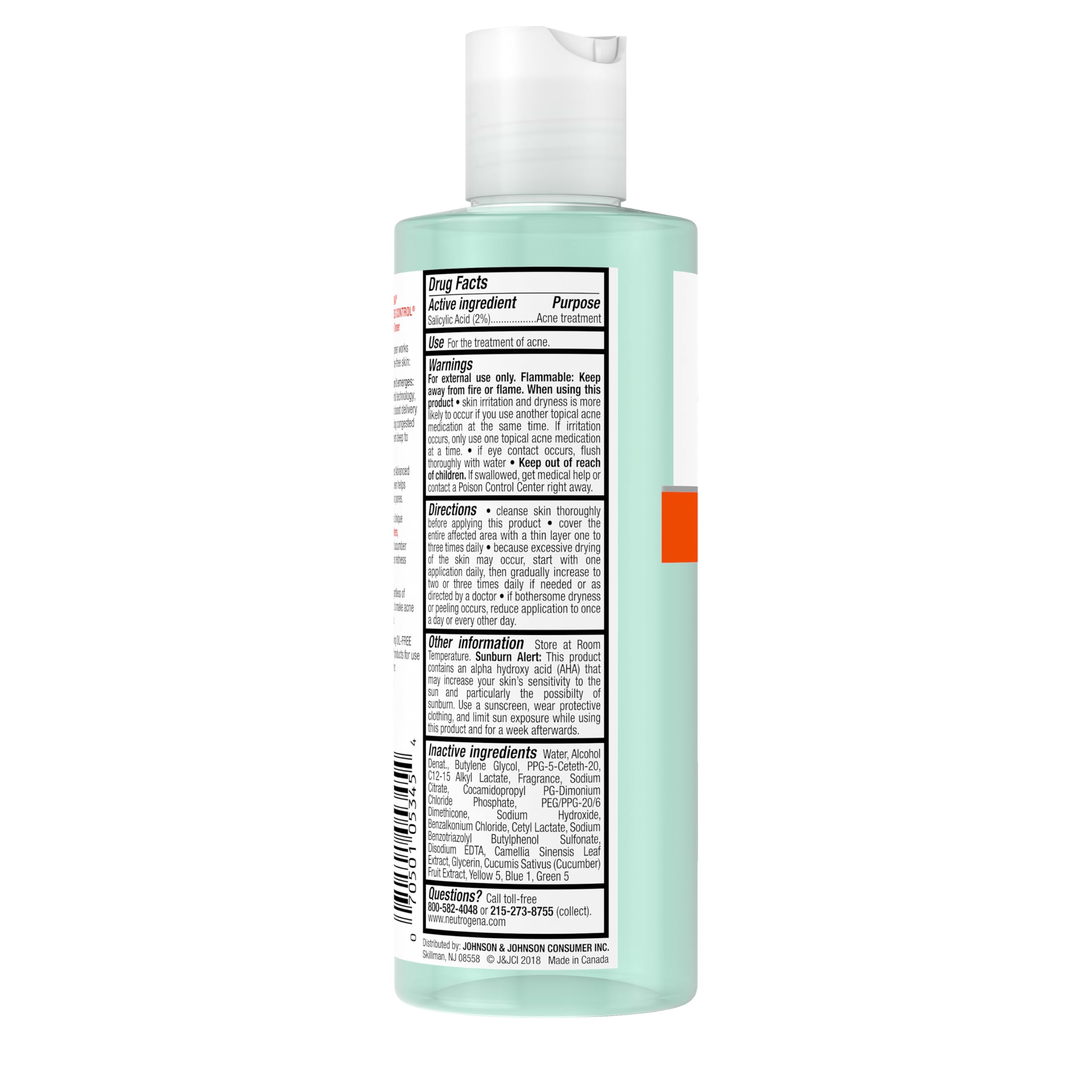 Neutrogena Acne Stress Control toner reducing shine with lightweight finish.