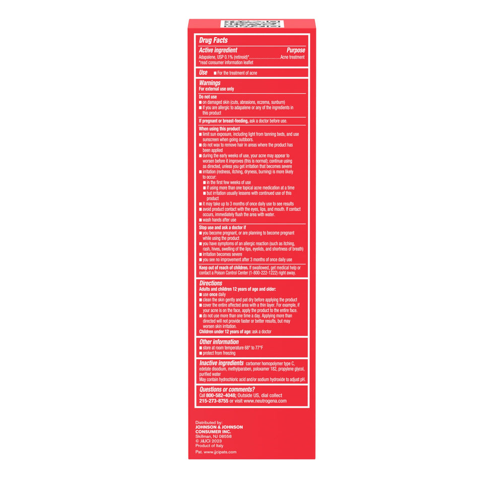 Neutrogena Adapalene Gel 0.1% on counter ready for daily use