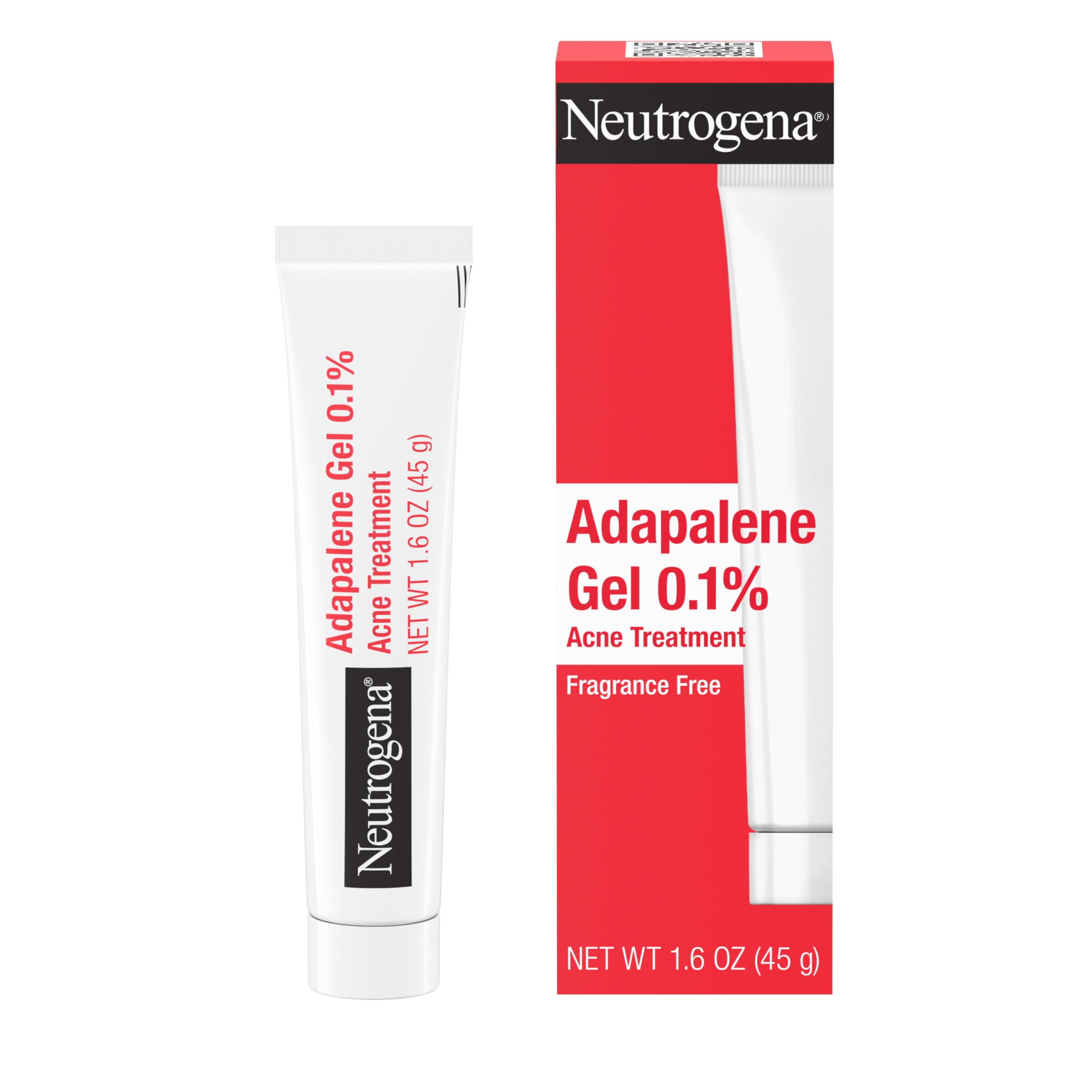 Neutrogena Adapalene Gel 0.1% tube front for daily acne care