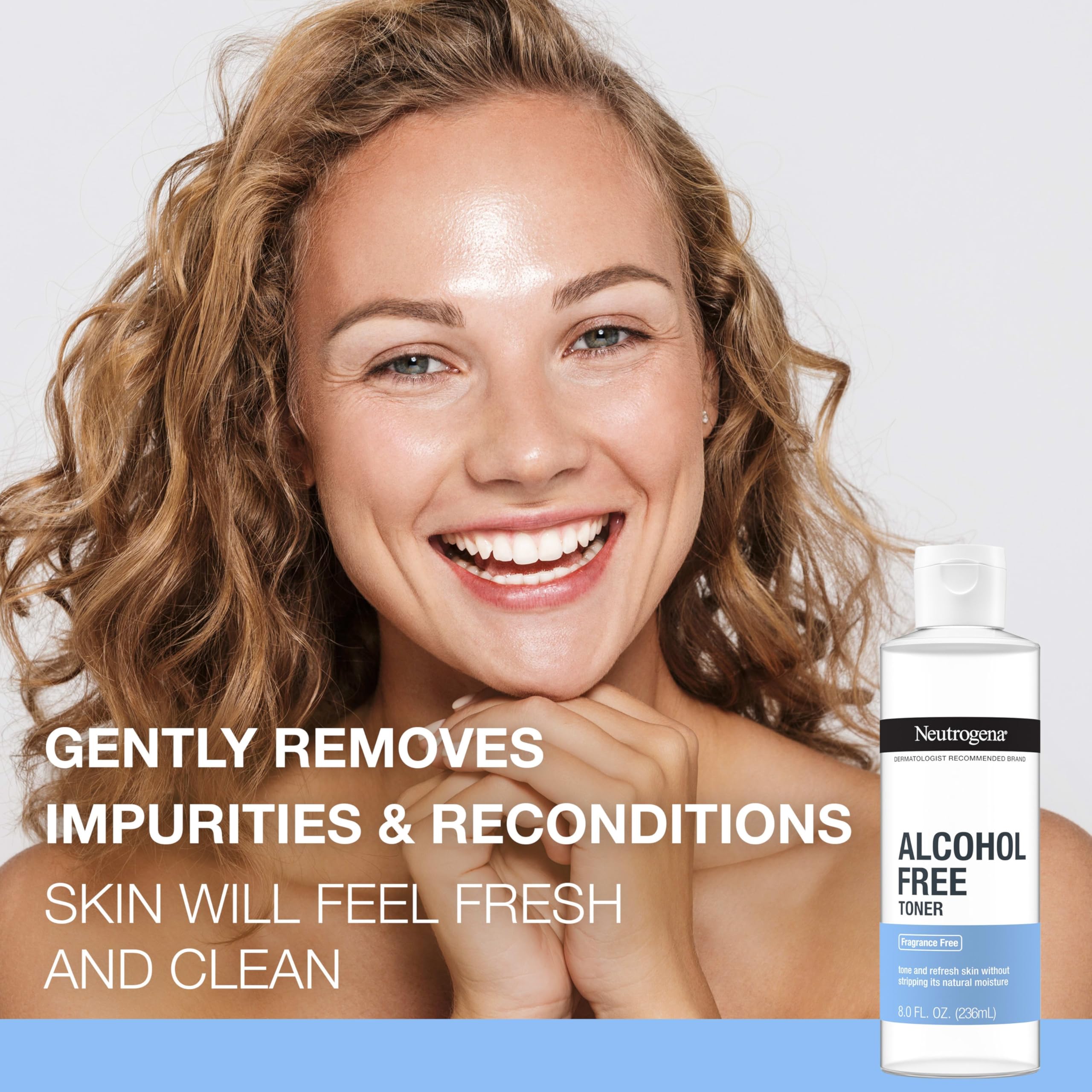 Packaging of Neutrogena alcohol-free gentle toner highlighting fragrance-free formula