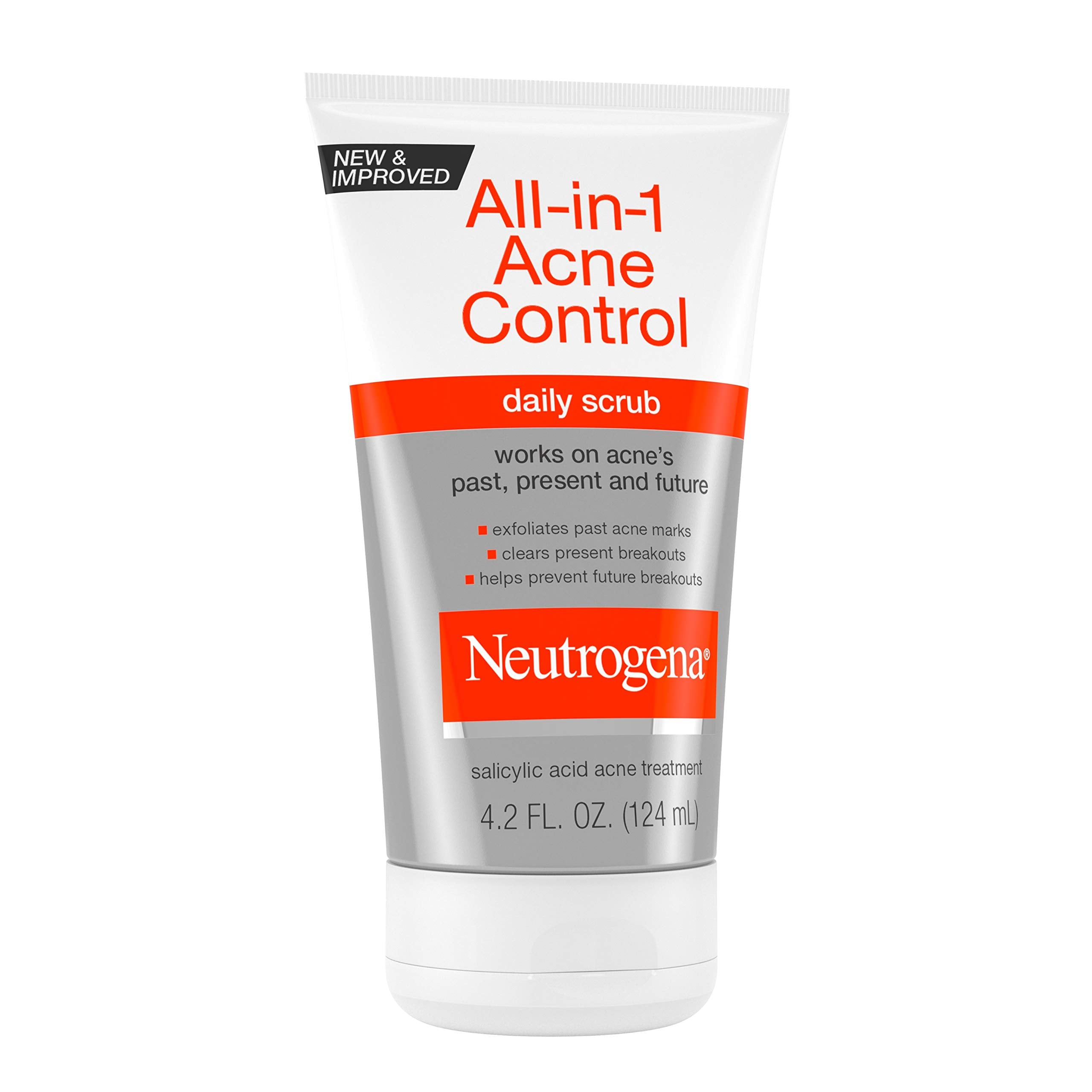 Detail shot of Neutrogena All-In-1 Acne Control label features.