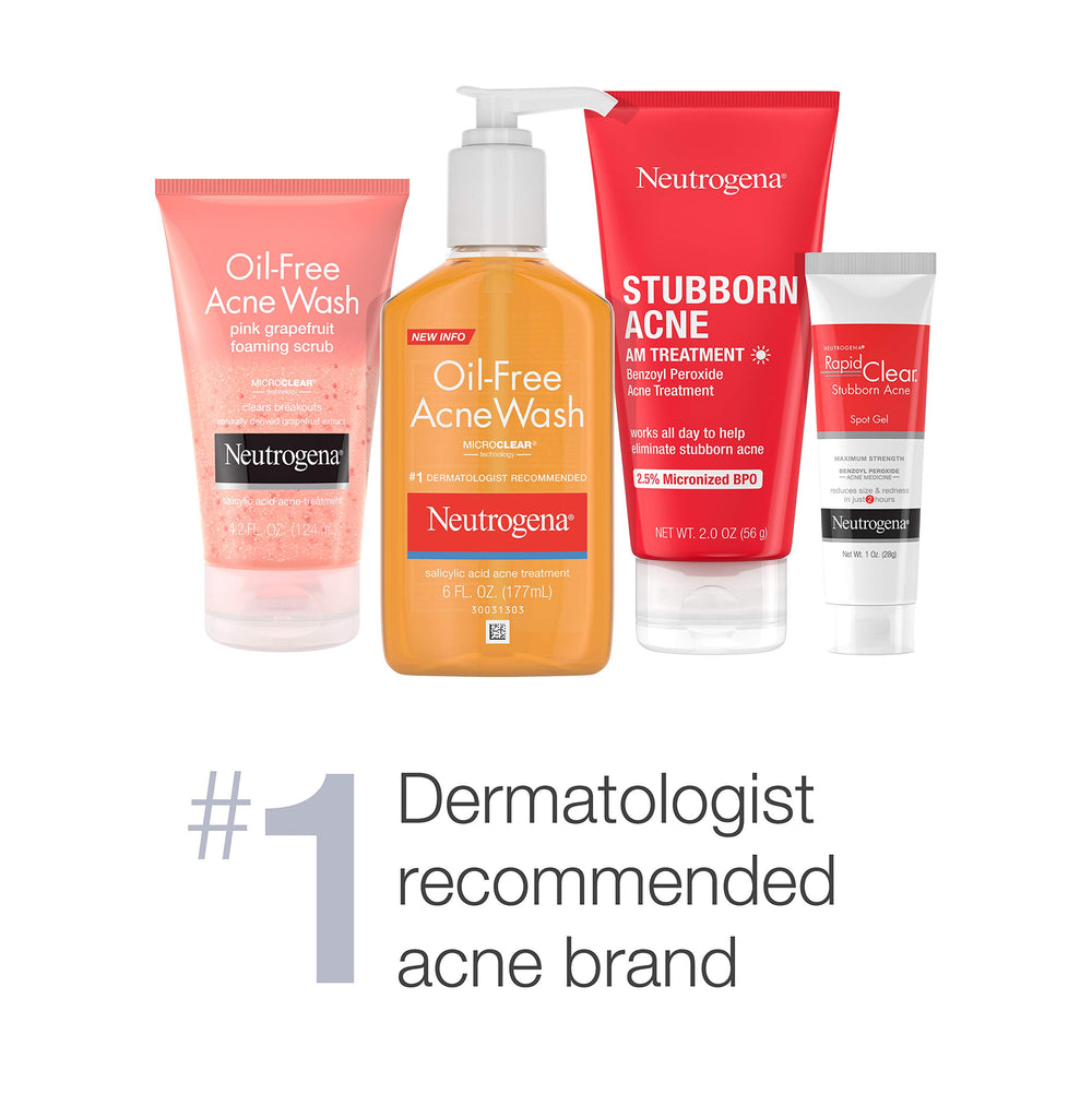 Neutrogena All-In-1 Acne Control scrub texture close-up with exfoliants.