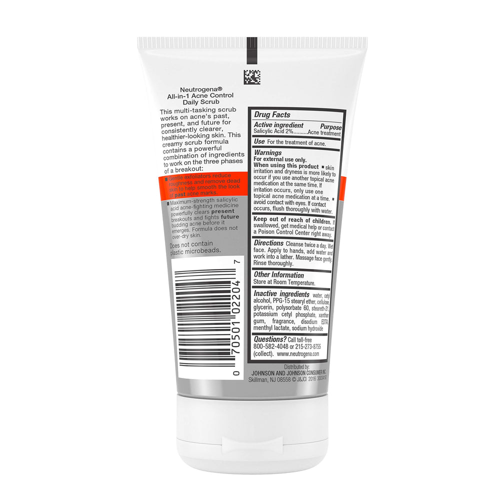 Side view of Neutrogena All-In-1 Acne Control tube.