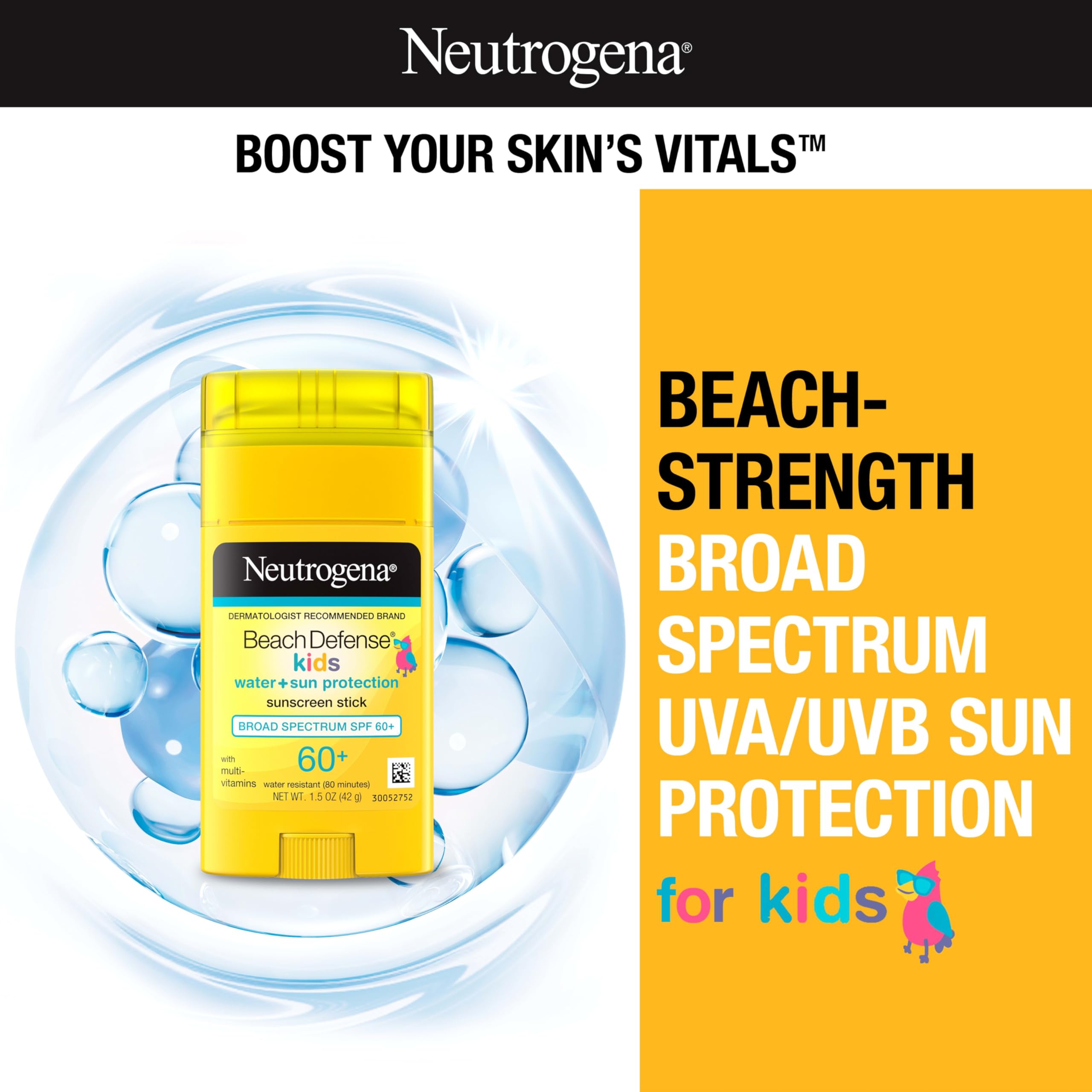 Neutrogena Beach Defense Kids Stick demonstrates hands-free, mess-free application