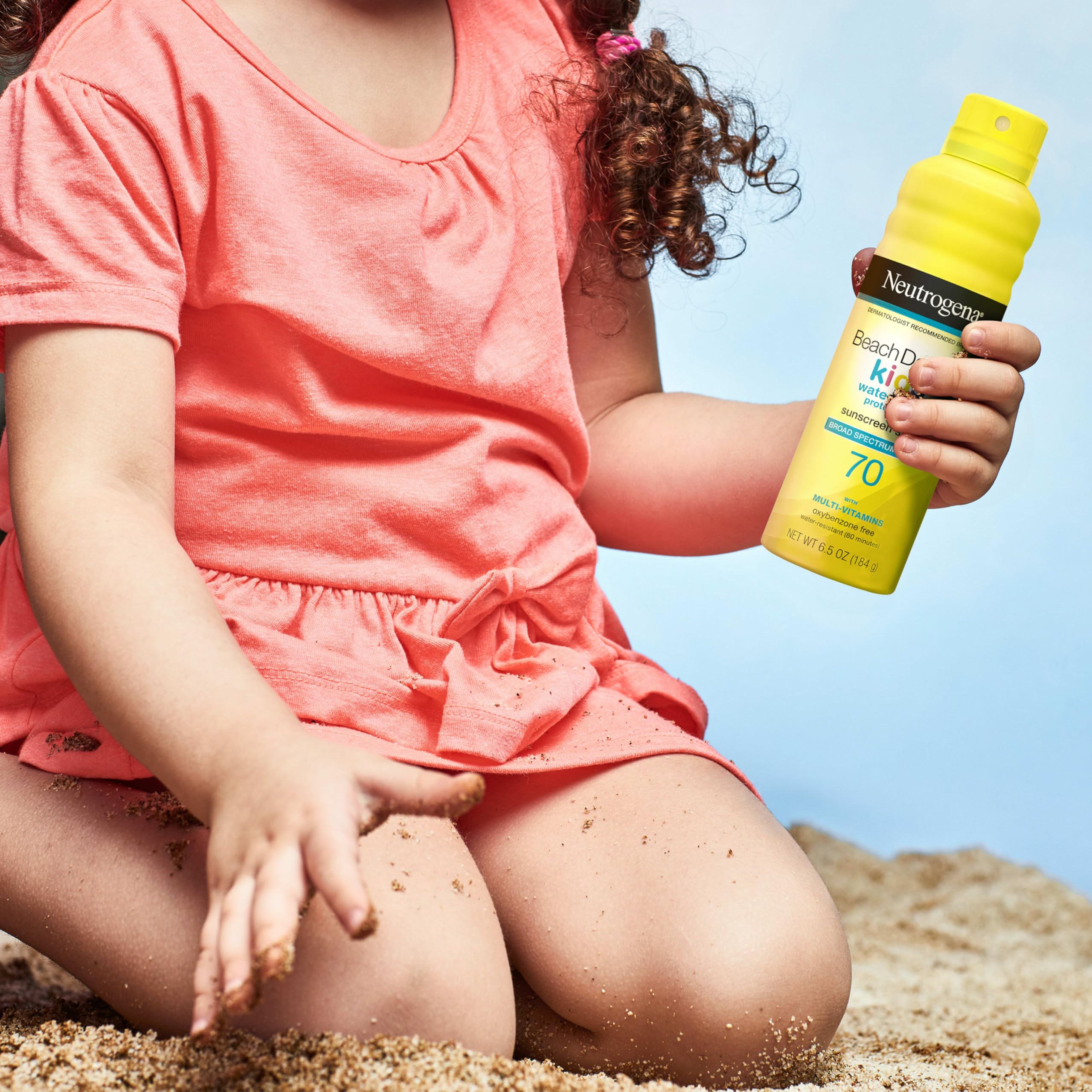 Label highlights reef-safe features and Oxybenzone-free formula for kids.