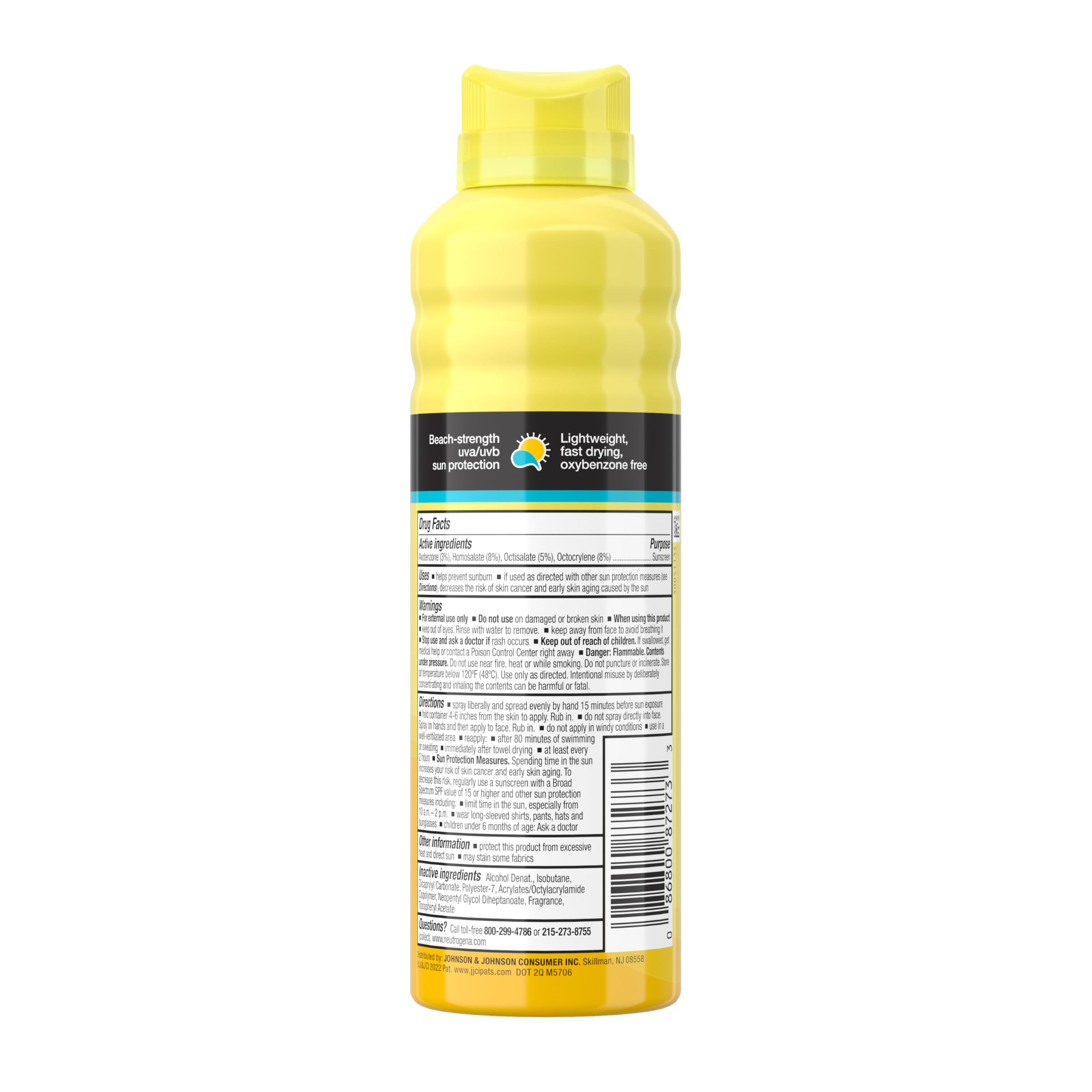 Family-friendly Neutrogena Beach Defense SPF 30 spray for easy reapplication outdoors.