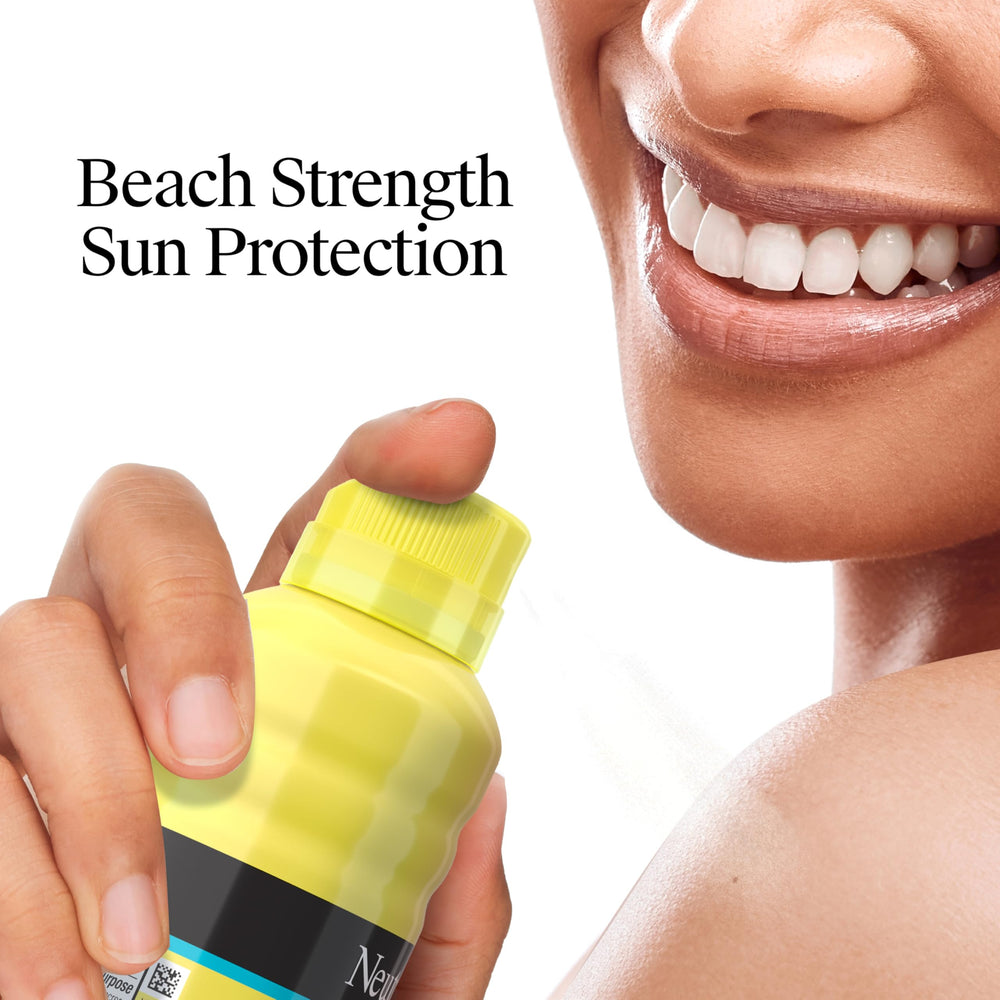 Lightweight Neutrogena Beach Defense SPF 30 spray leaves no white cast.