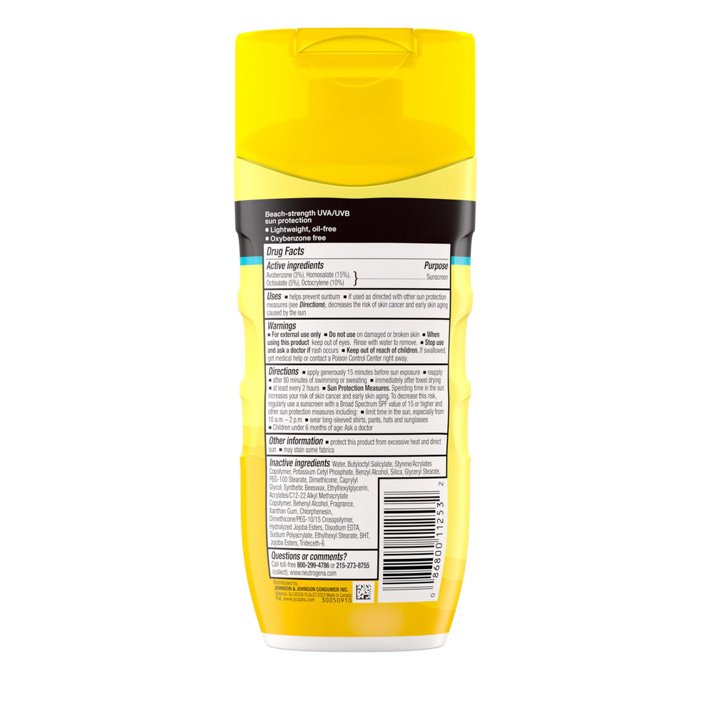 Hawaii Reef Act compliant label on Neutrogena Beach Defense sunscreen